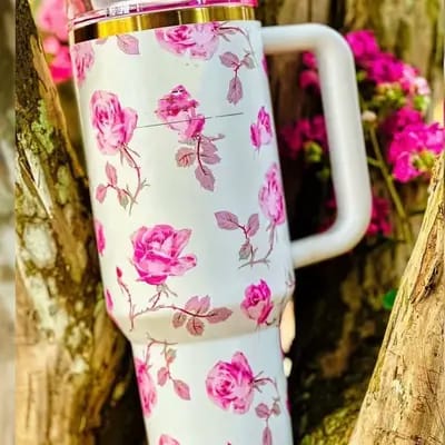 1200ml Floral Insulated Tumbler – Leak-Proof, Stylish & Large