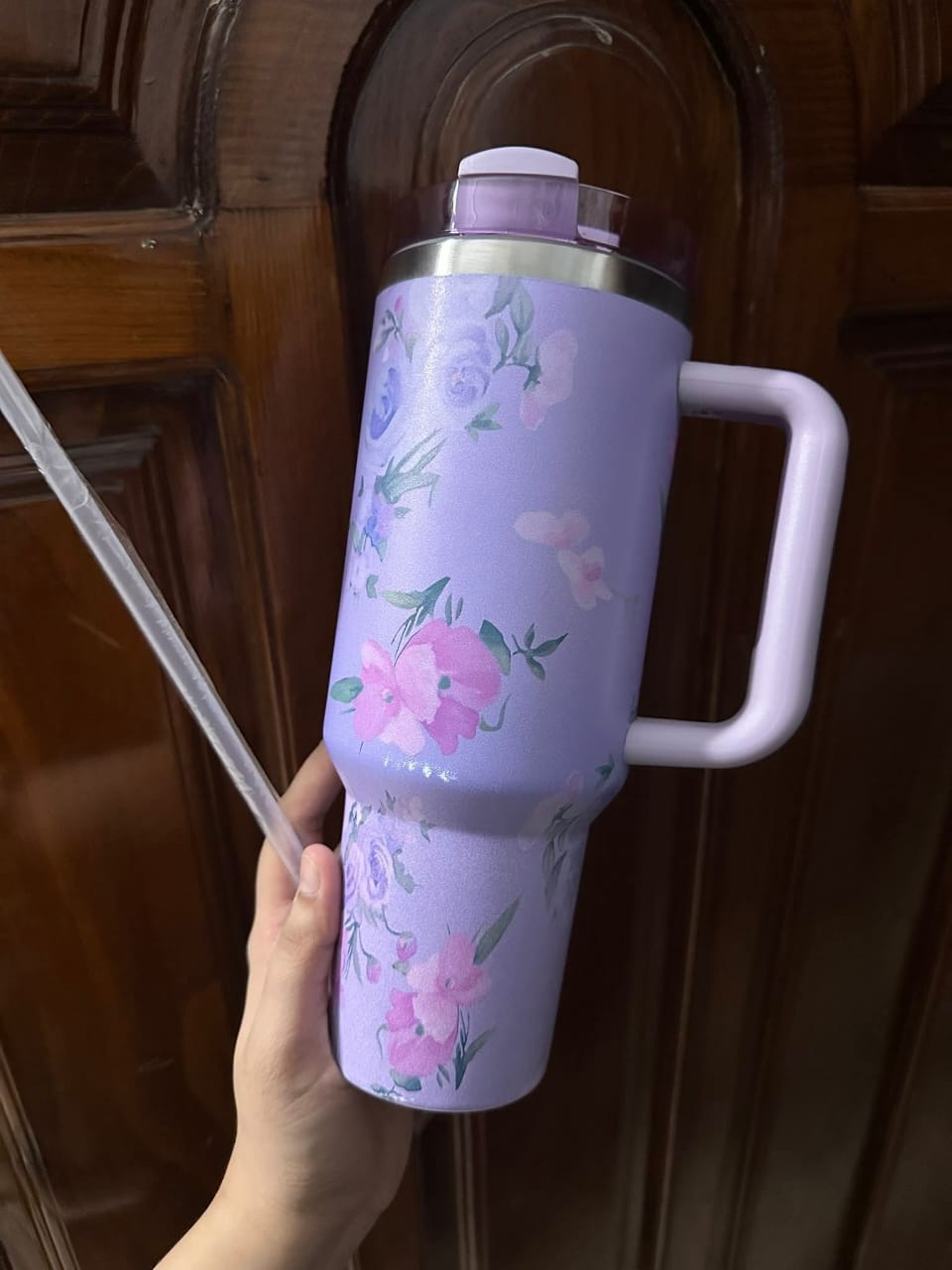 1200ml Floral Insulated Tumbler – Leak-Proof, Stylish & Large