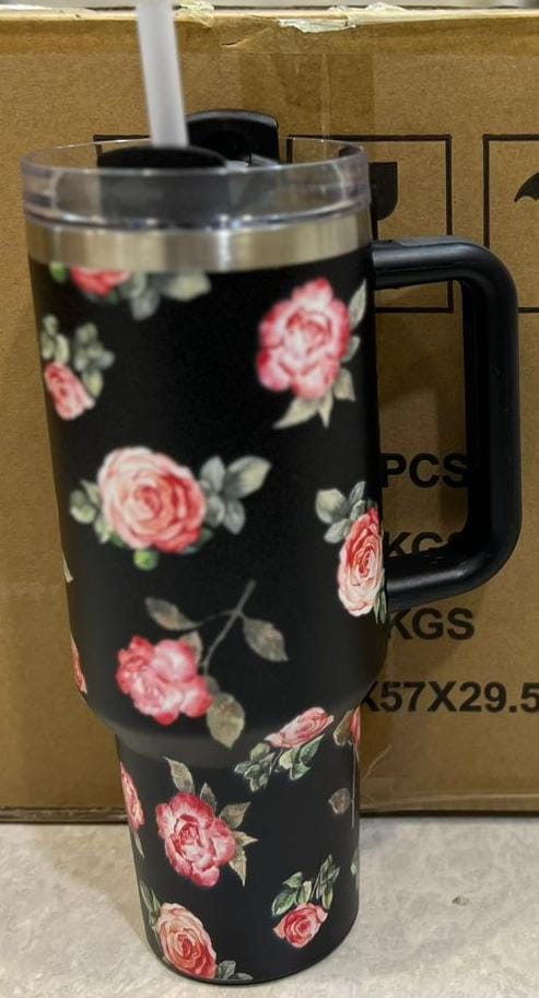 1200ml Floral Insulated Tumbler – Leak-Proof, Stylish & Large